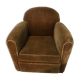 Fauteuil club velours mordoré