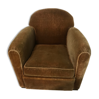 Golden velvet club chair