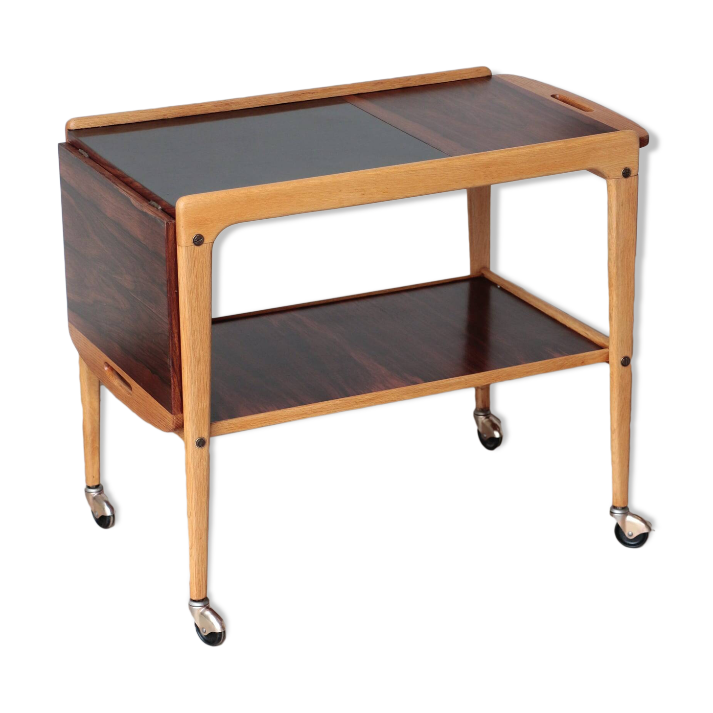 Scandinavian 'Thea' side table in rosewood and laminate, Yngve Ekström