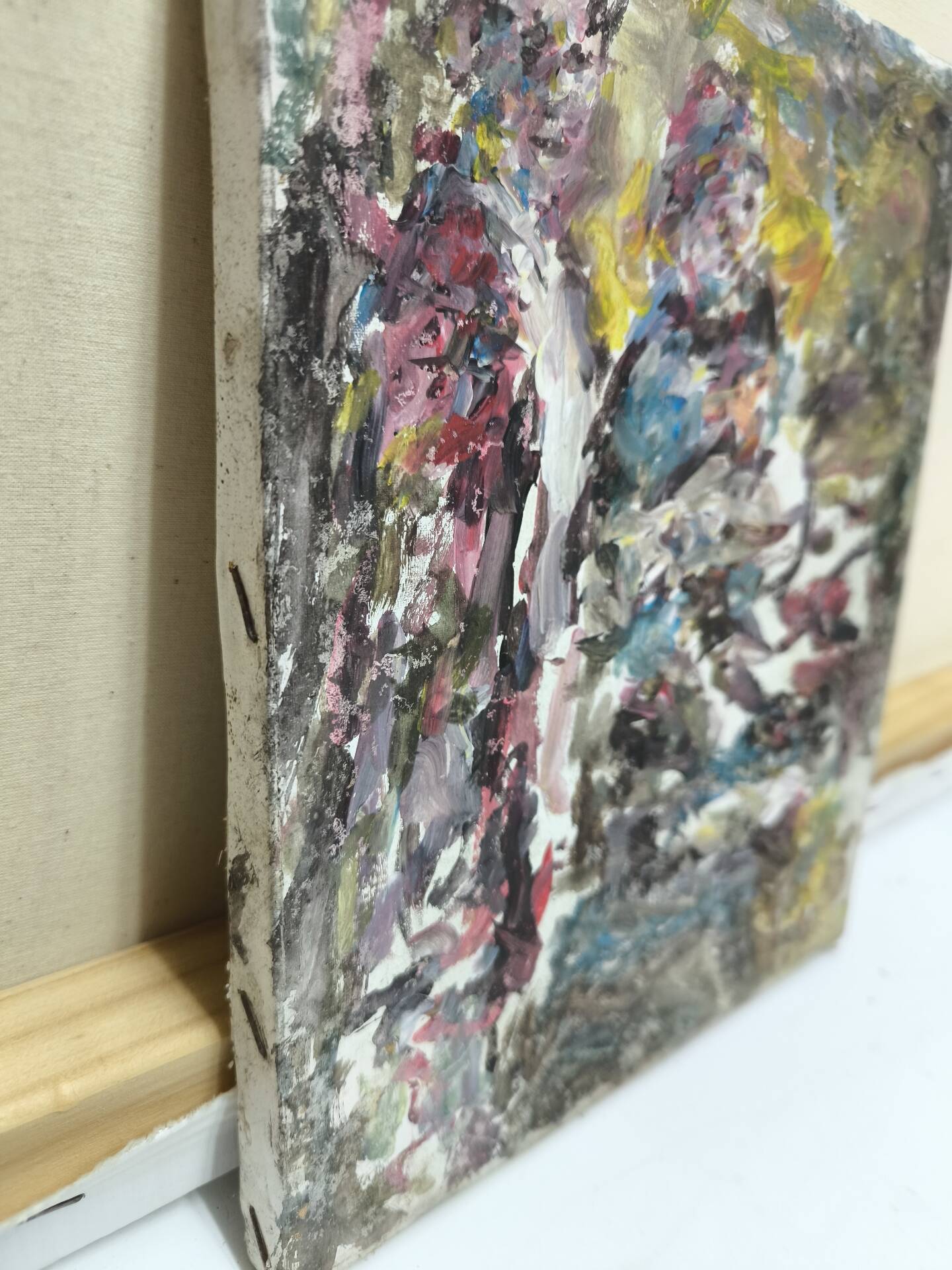 Textured Abstract Figures – Oil on Canvas