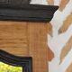 Miroir noir et bois naturel brut