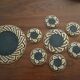 Ensemble dessous de verre en marqueterie de paille