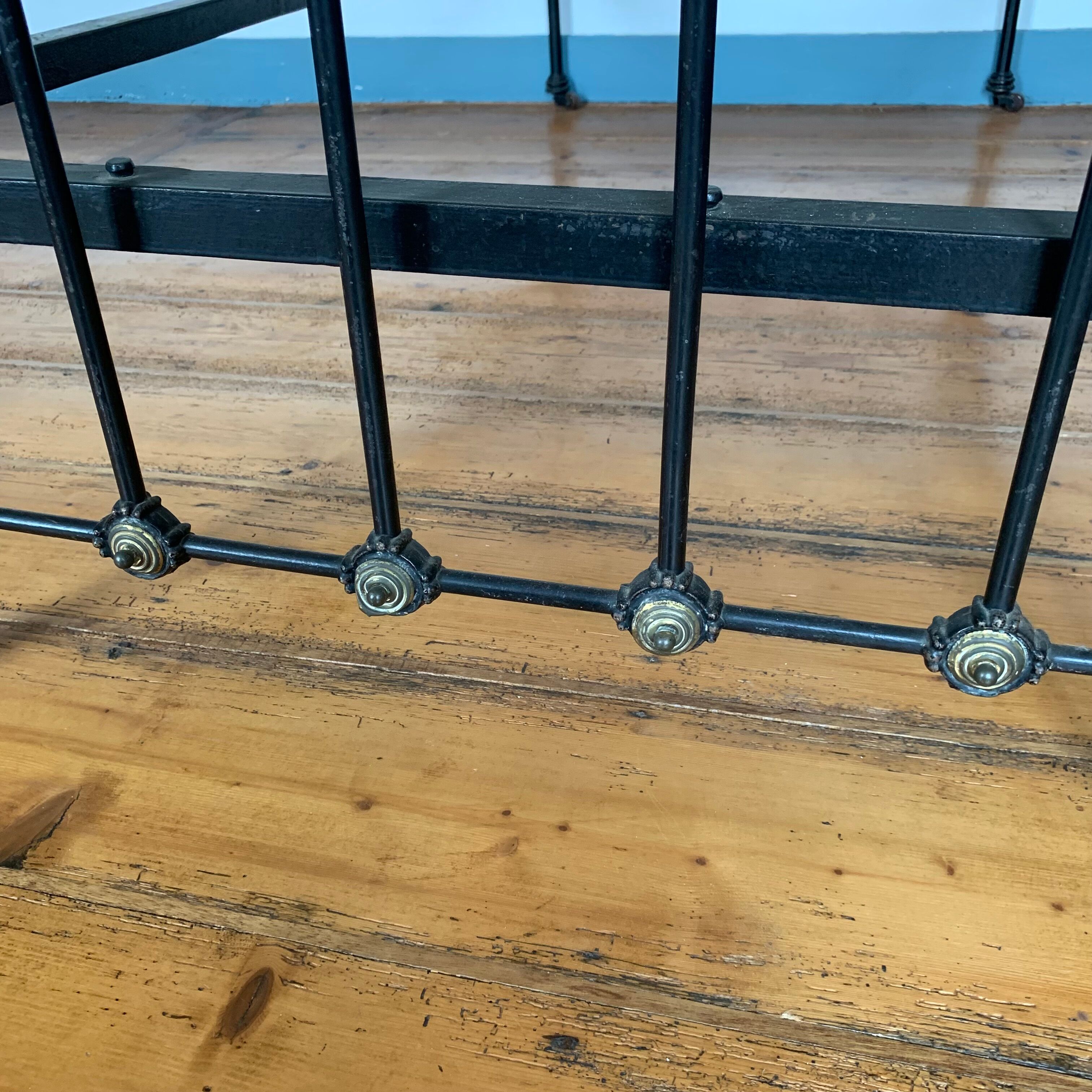 Victorian bed wrought iron and brass