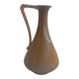 Vase, vintage pitcher Fournier-Demars in ochre ceramic
