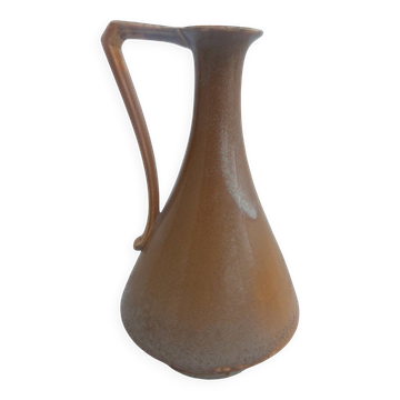 Vase, vintage jug Fournier-Demars in ochre ceramic.