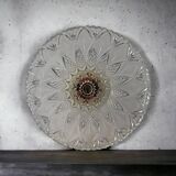 Large vintage chiseled glass wall light