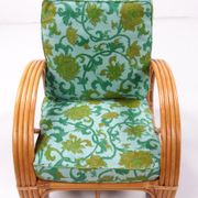 Vintage set of bamboo lounge armchairs and sofa with coffee table Paul Frankl, 1960s