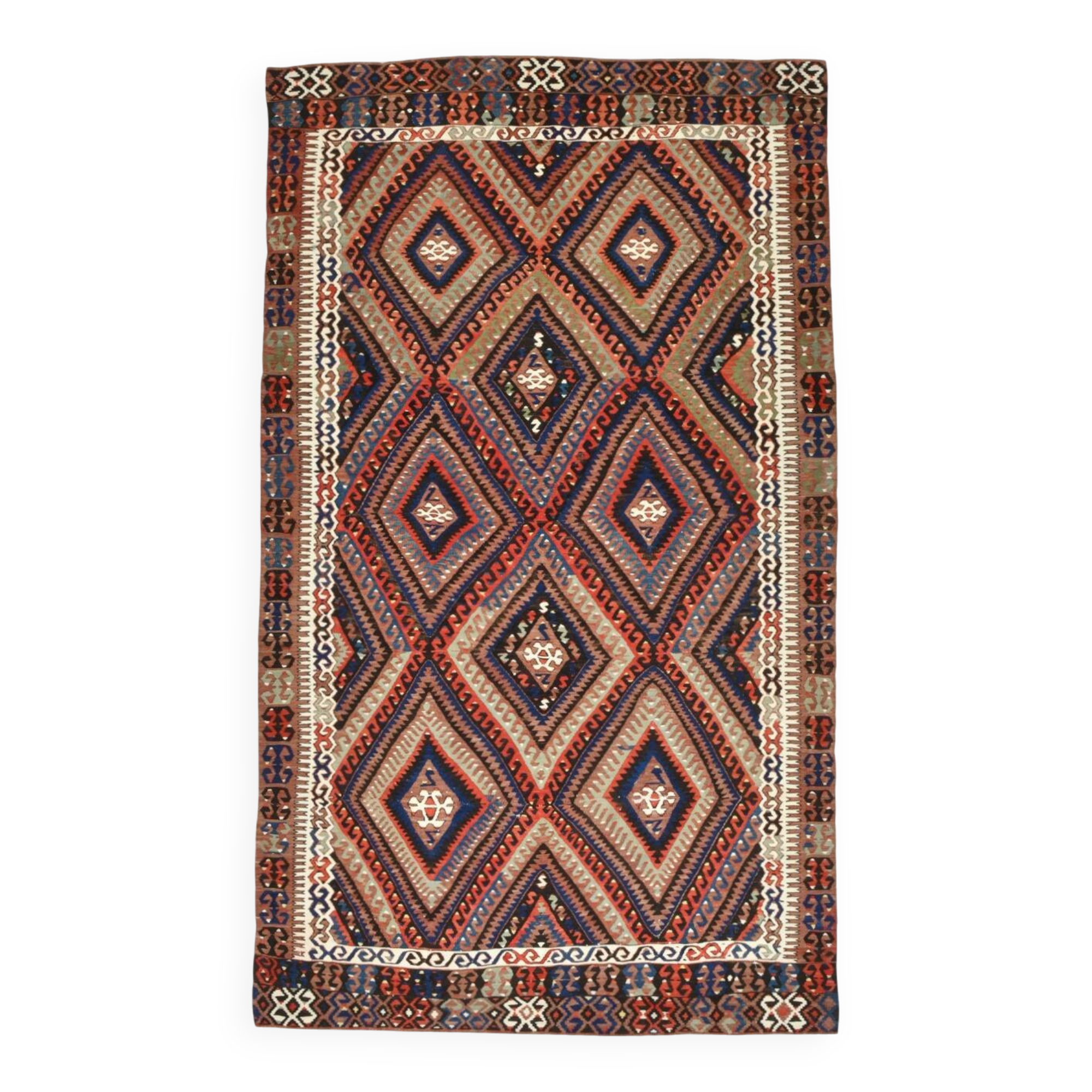 Mid Century Modern Turkish Kilim Rug, 157x265 Cm