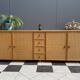 Large blonde Wicker & wood webbing sideboard