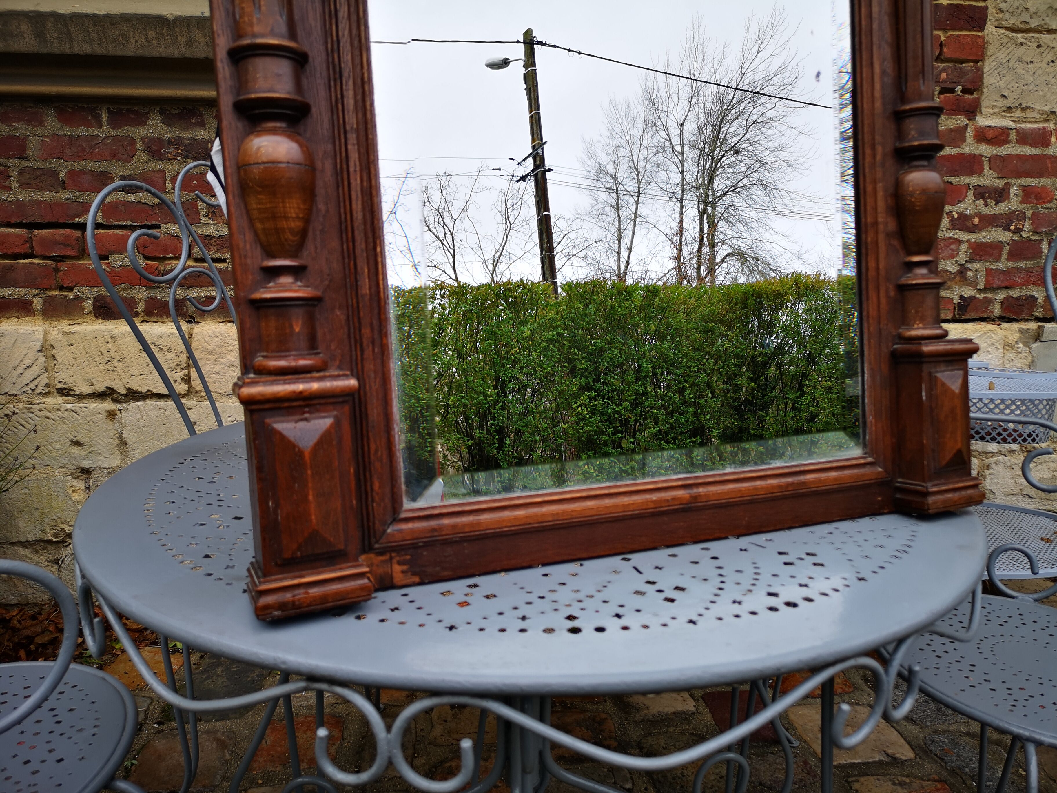 Henry II style trumeaux mirror