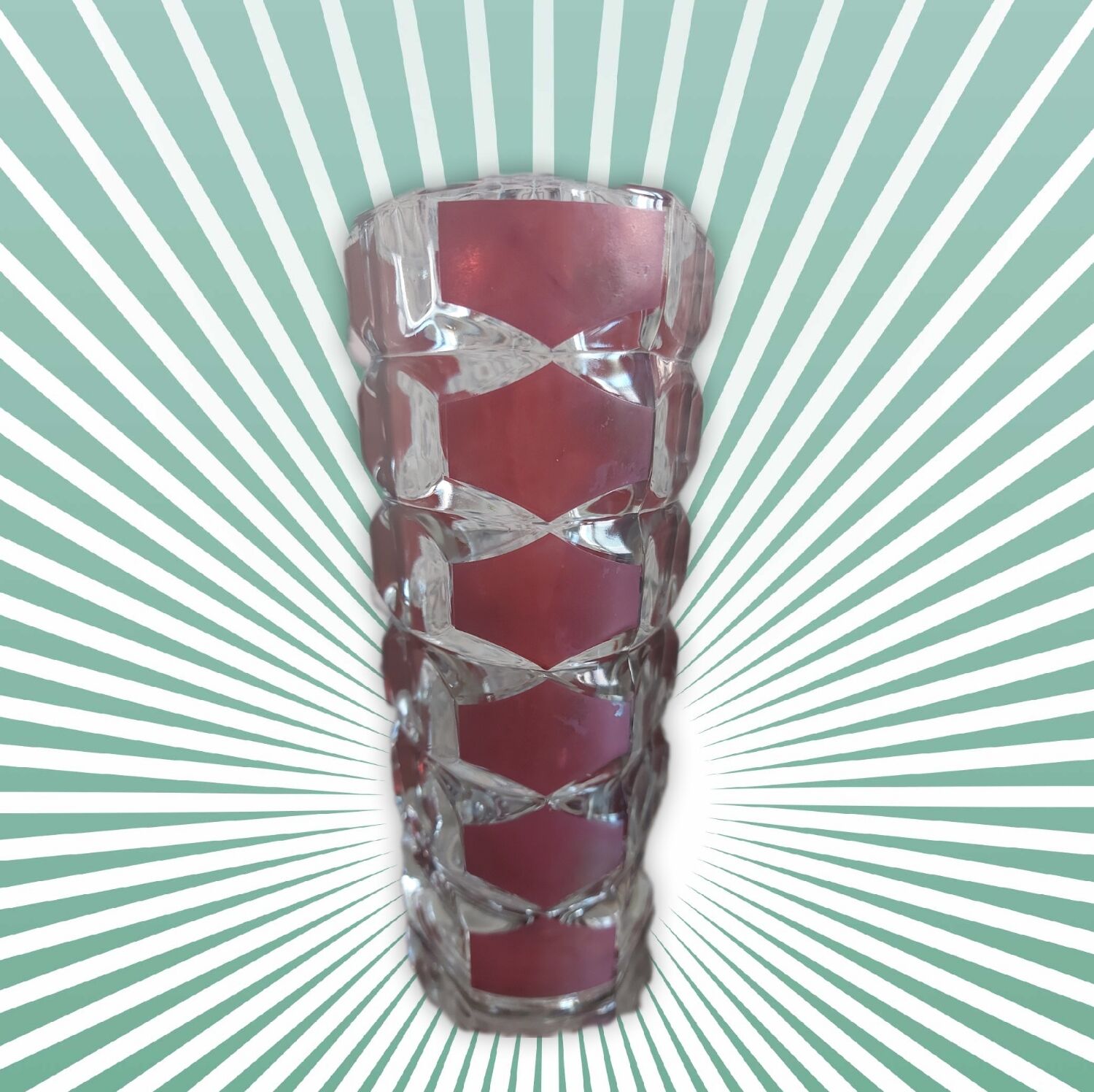 Vintage vase, 1970s, chiseled facets