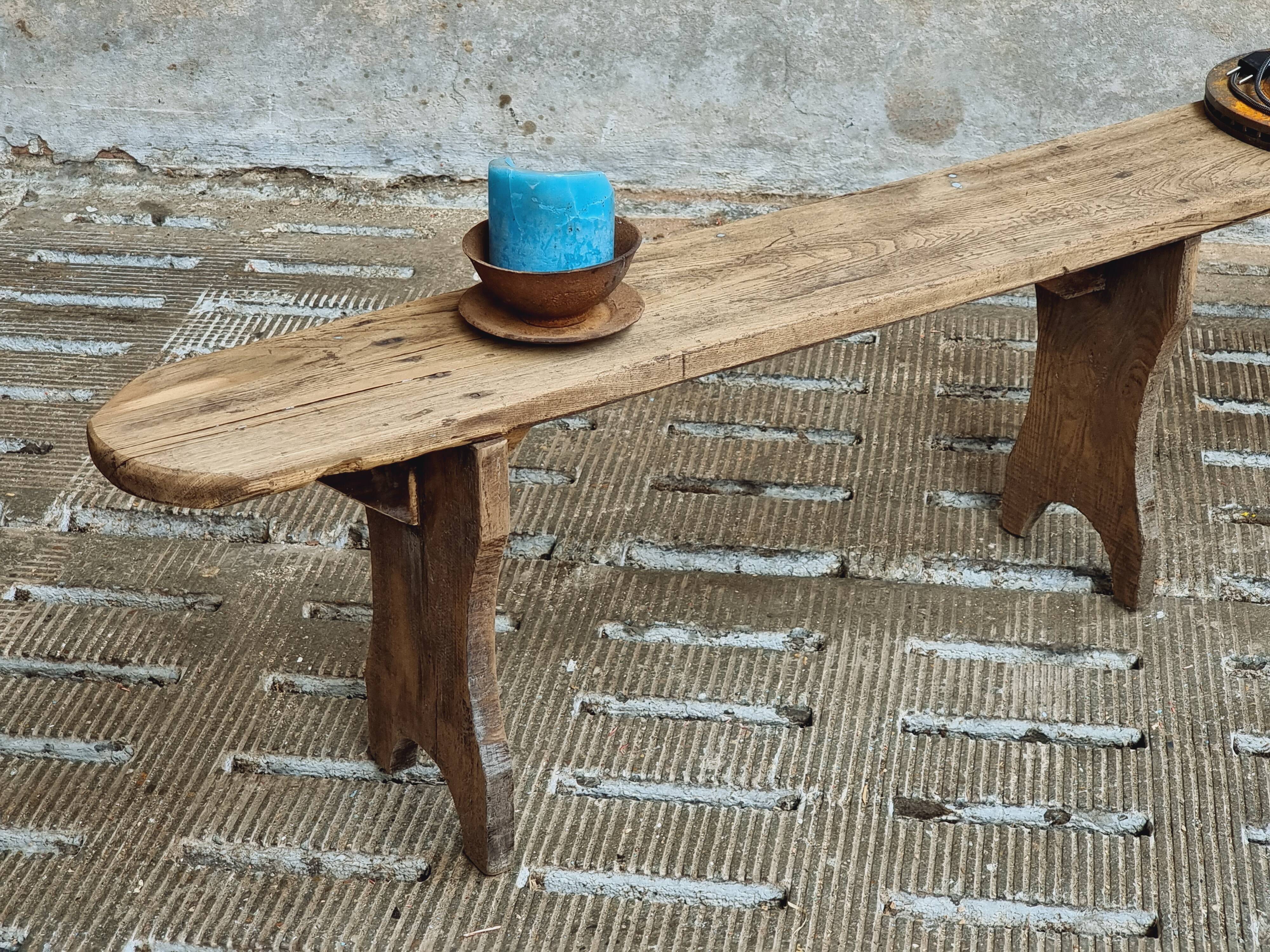 Vintage wooden bench, side table