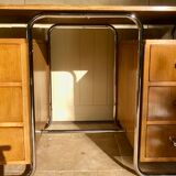 Bauhaus desk in oak and chrome, 1930s