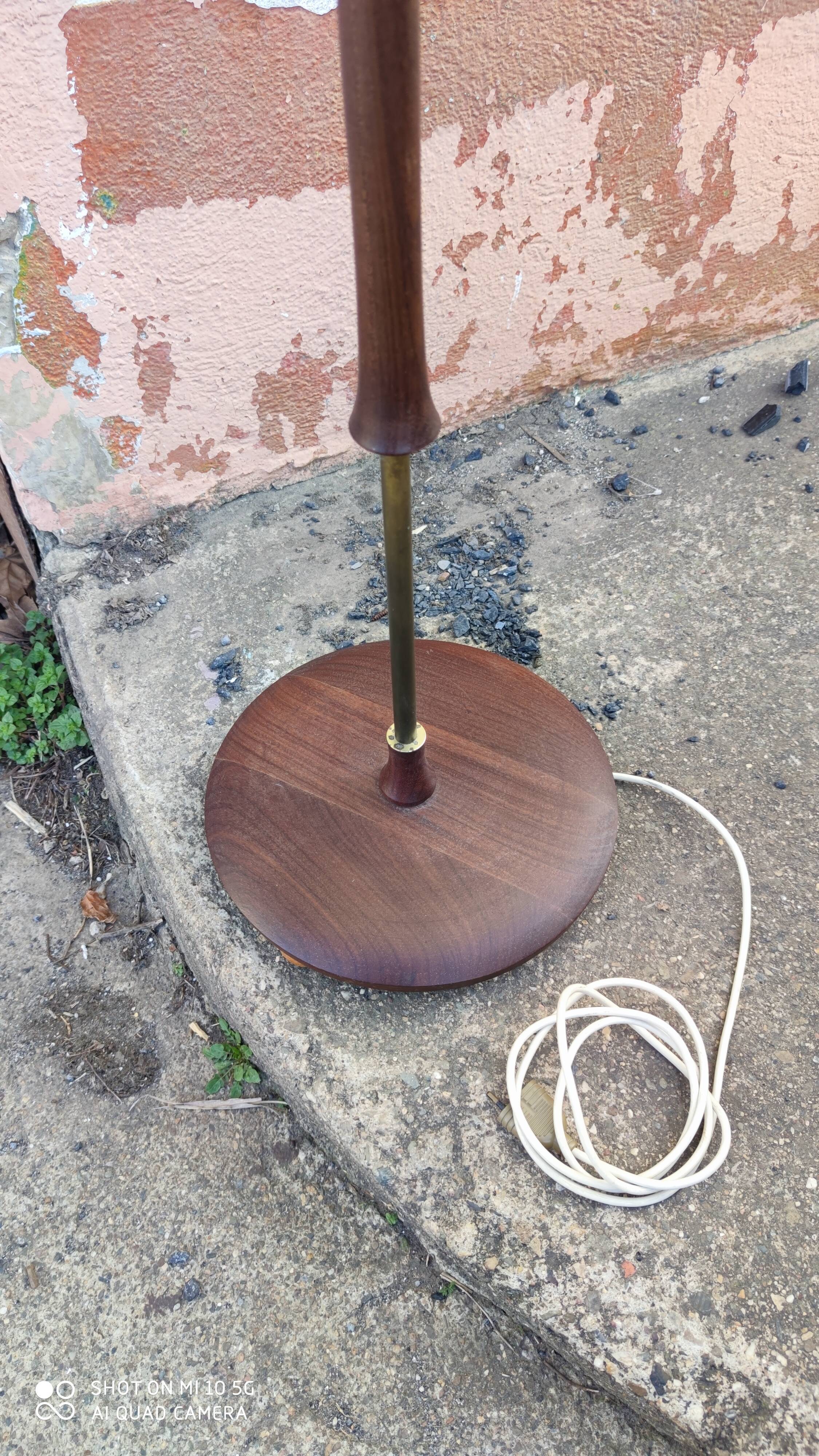Teak and bronze floor lamp, circa 1960