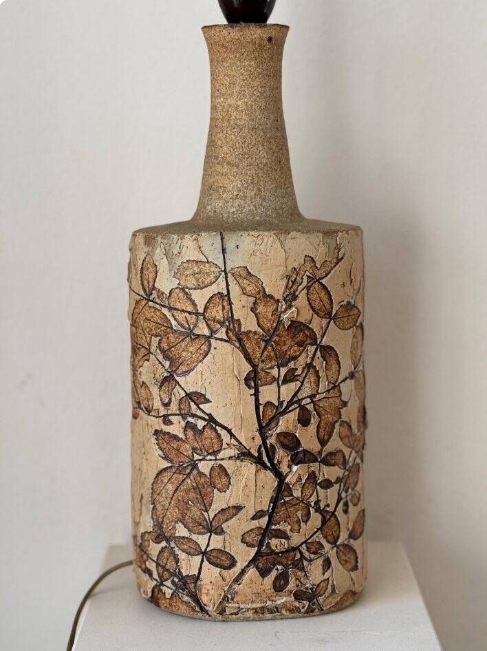 Vintage stoneware table lamp by Bodil Marie Nielsen, 1970s