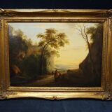 Landscape. Oil on a wooden panel.