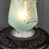 Green vintage globe table lamp