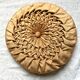 Round vintage cushion in pleated velvet