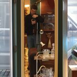 Miroir de pied Space-Age blanc