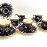 6 cups blue Gien Renaissance coffee