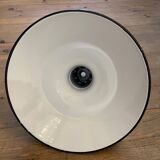 Large industrial lampshade in black enameled sheet metal, vintage 1950 N1