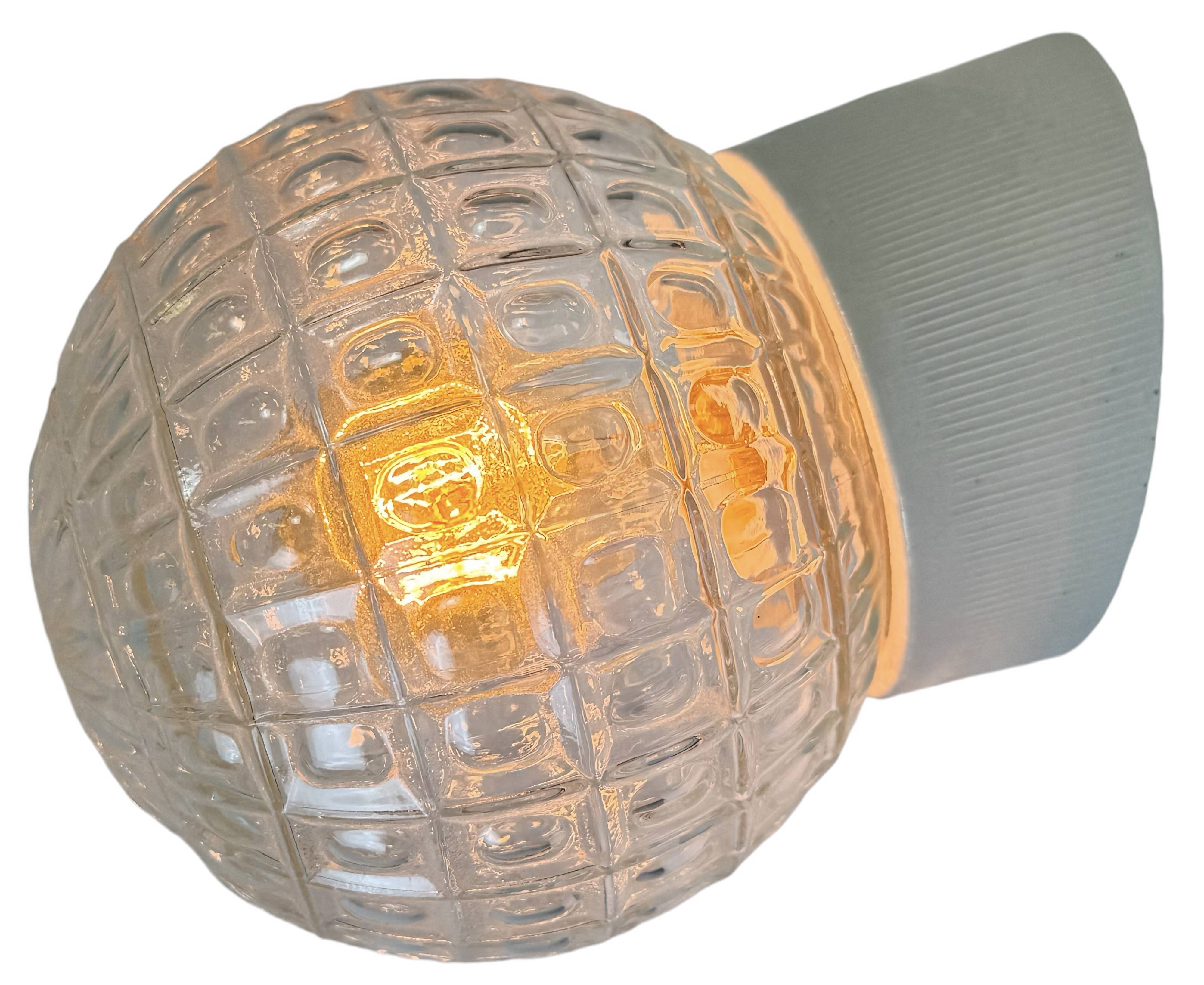 Vintage White Porcelain Wall Light, 1970s