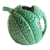 Green Glazed Ceramic Jug — Melon Shape — 1960s