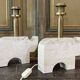 Pair of Italian lamps in travertine by Fratelli Mannelli