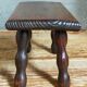Pair of vintage solid turned wood footstools