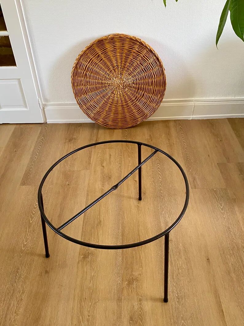 Rattan coffee table by Roberto Mango, Italy 1950s
