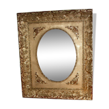 Mirror in medallion, gilded Napoleon lll period