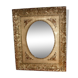 Mirror in medallion, gilded Napoleon lll period