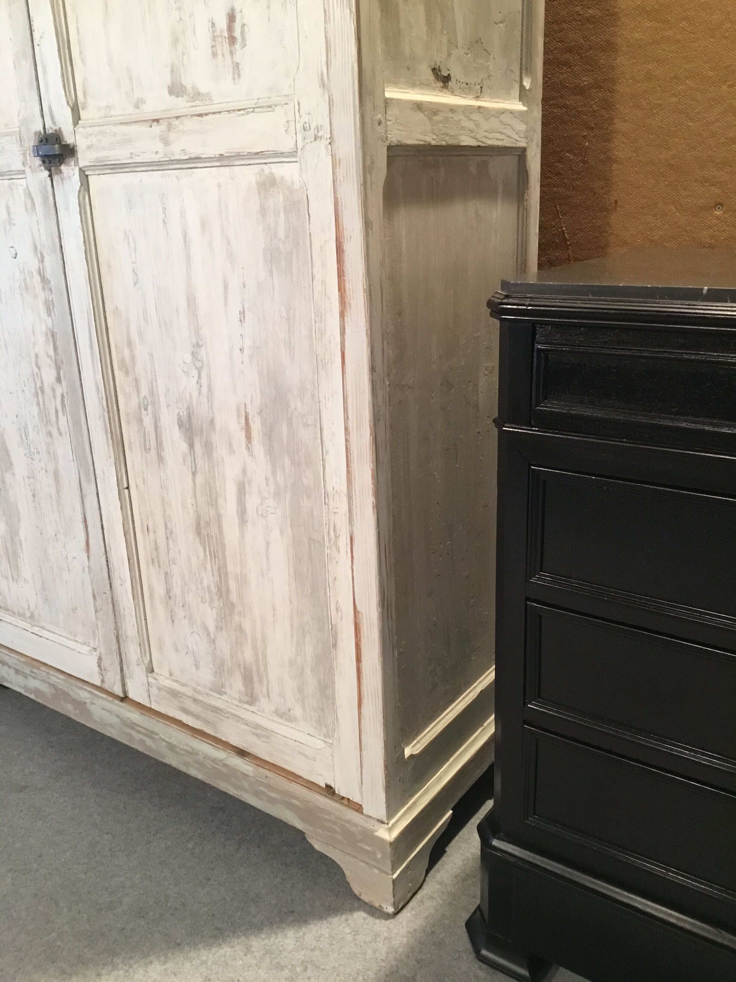 White patinated wardrobe