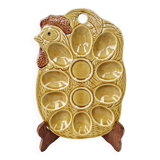 Vintage barbotine egg plate egg holder 10 holes made in japan