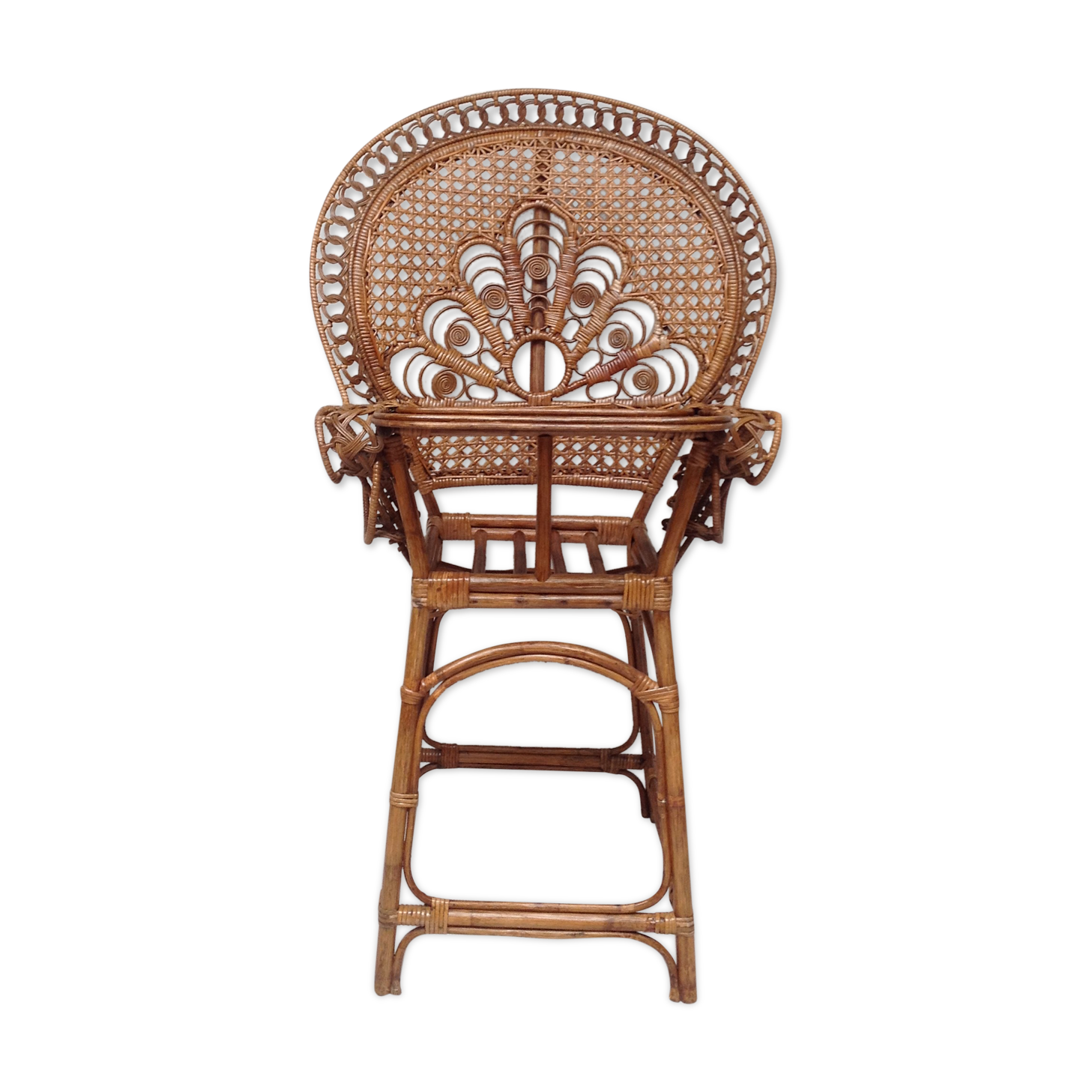 Chaise haute rotin Peacock