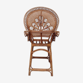 Peacock rattan high chair