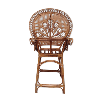 Peacock rattan high chair