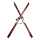 Paire skis anciens en bois 198cm