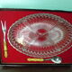 Vintage serving dish with aperitif, appetizers with its 2 serving accessories, original box