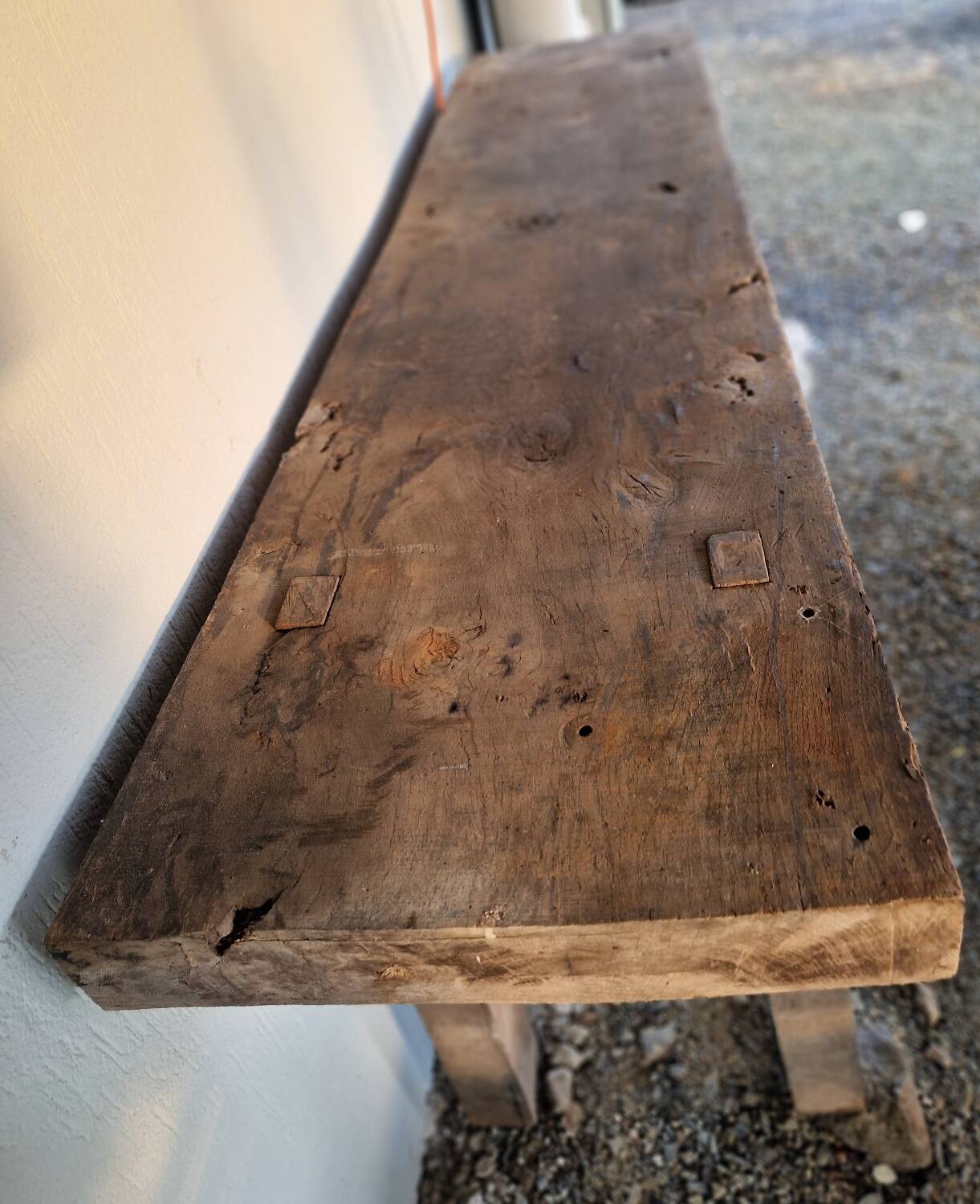 Antique solid wood workbench