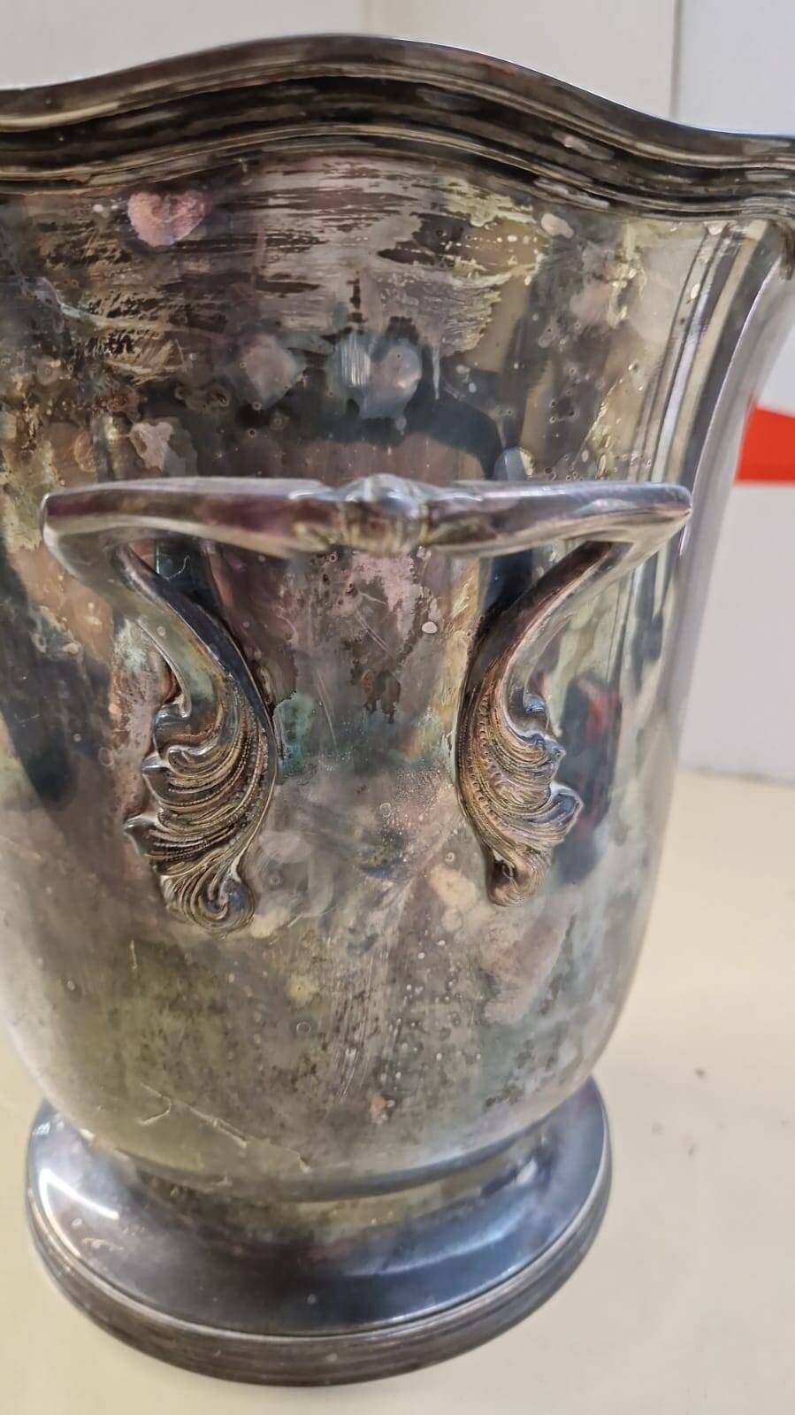 Antique Louis XV style silver-plated champagne bucket - France