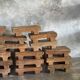 Small stool, accent stool in solid blond teak wabi-sabi L30 W8.5 H6.