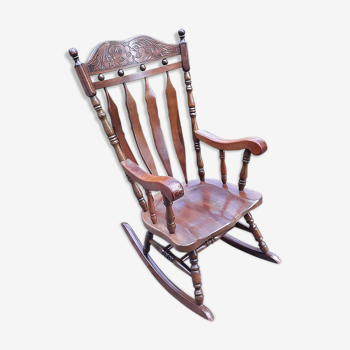 Rocking chair carved solid wood