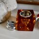 Orange Murano glass Ice Cube table lighter attributed to Antonio Imperatore, Italy, 1970