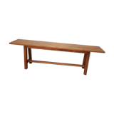 Bench in solid raw oak artisanal