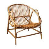 Pair of vintage rattan armchairs