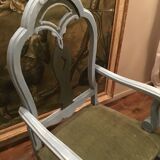 Set of 4 chairs in patinated wood Italian baroque style