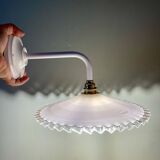 Vintage lampshade wall light in white opaline