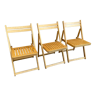 Lot 3 folding chairs vintage wood design