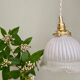 Vintage lampshade pendant lamp in white glass and transaparent